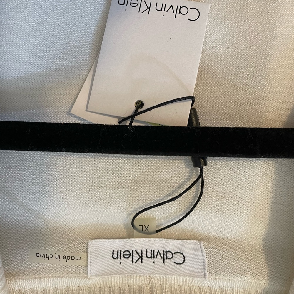 Calvin Klein Ivory Silk Blend Open Front Cardigan NWT - Picture 5 of 6
